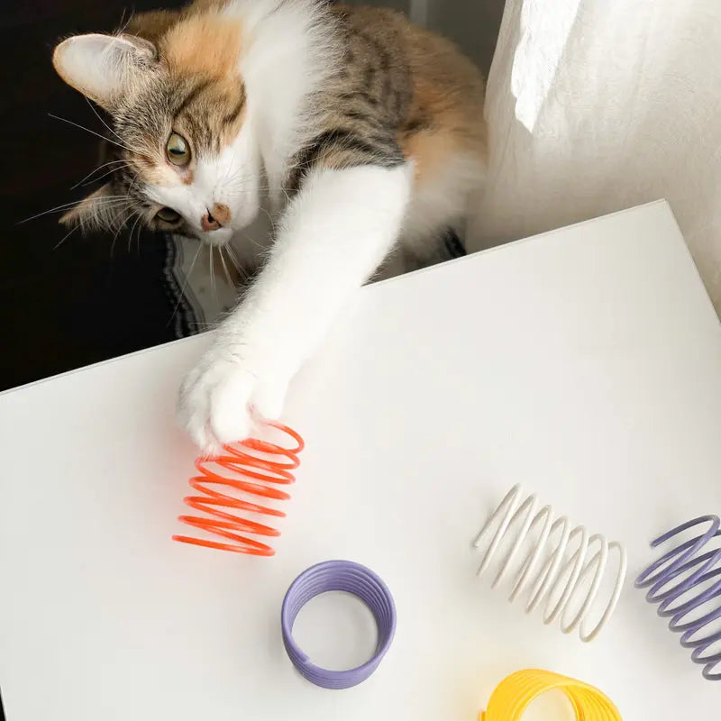 "Set of 5 Durable and Transparent Cat Toy Springs"