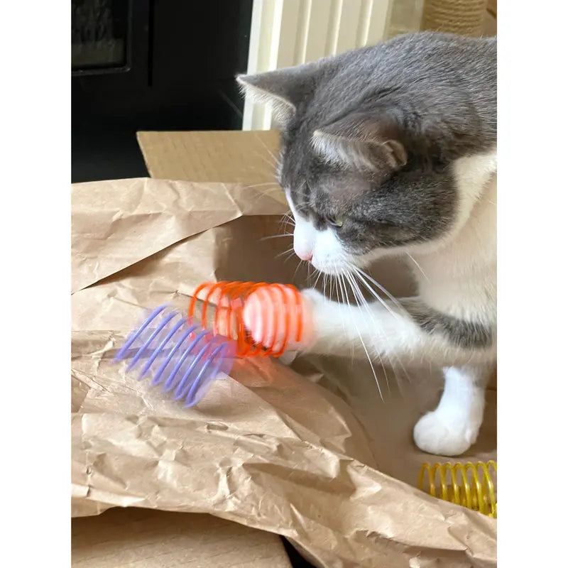 "Set of 5 Durable and Transparent Cat Toy Springs"