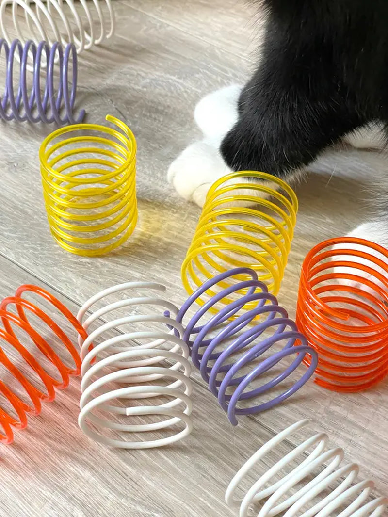 "Set of 5 Durable and Transparent Cat Toy Springs"